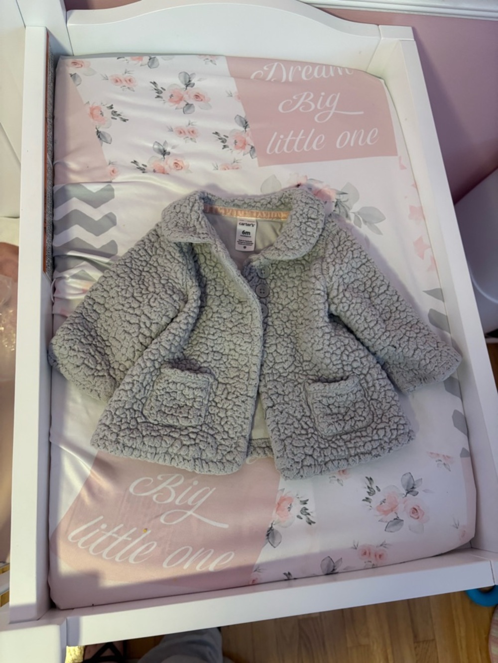 Carter's Plush Gray Sherpa Baby Jacket